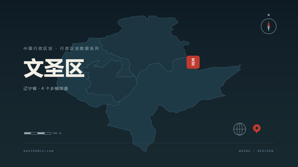 辽阳市文圣区矢量地图PPT模板预览图
