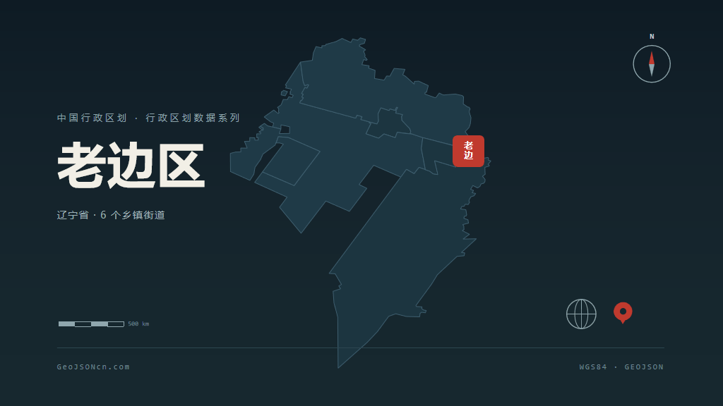 营口市老边区矢量地图PPT模板预览图