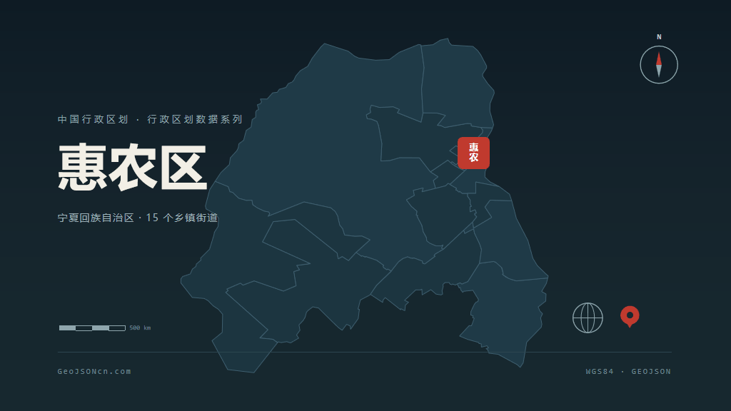 石嘴山市惠农区矢量地图PPT模板预览图