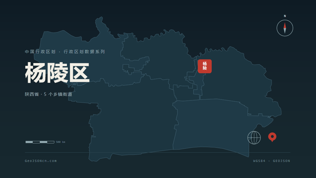 咸阳市杨陵区矢量地图PPT模板预览图