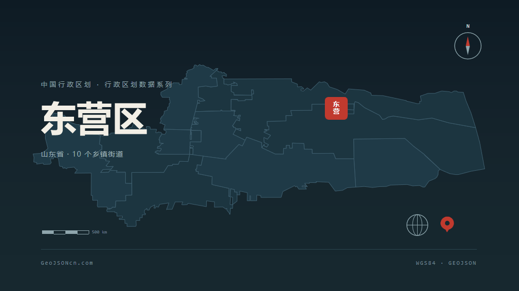 东营市东营区矢量地图PPT模板预览图
