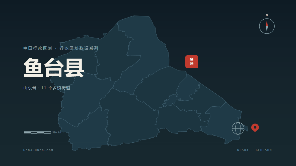 济宁市鱼台县矢量地图PPT模板预览图