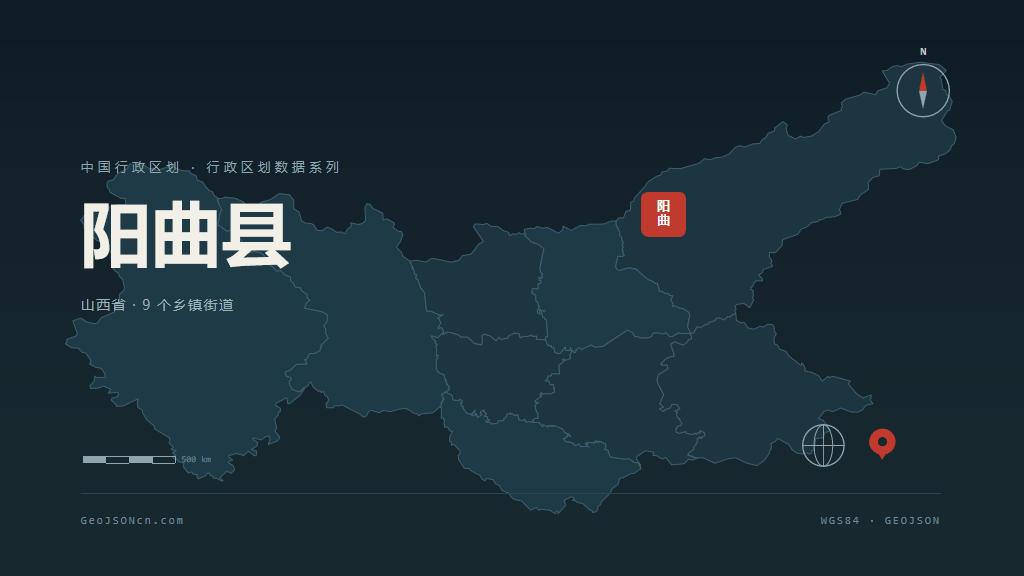太原市阳曲县矢量地图PPT模板预览图