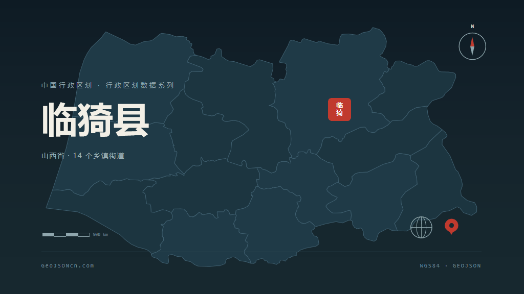 运城市临猗县矢量地图PPT模板预览（行政区划代码 140821）