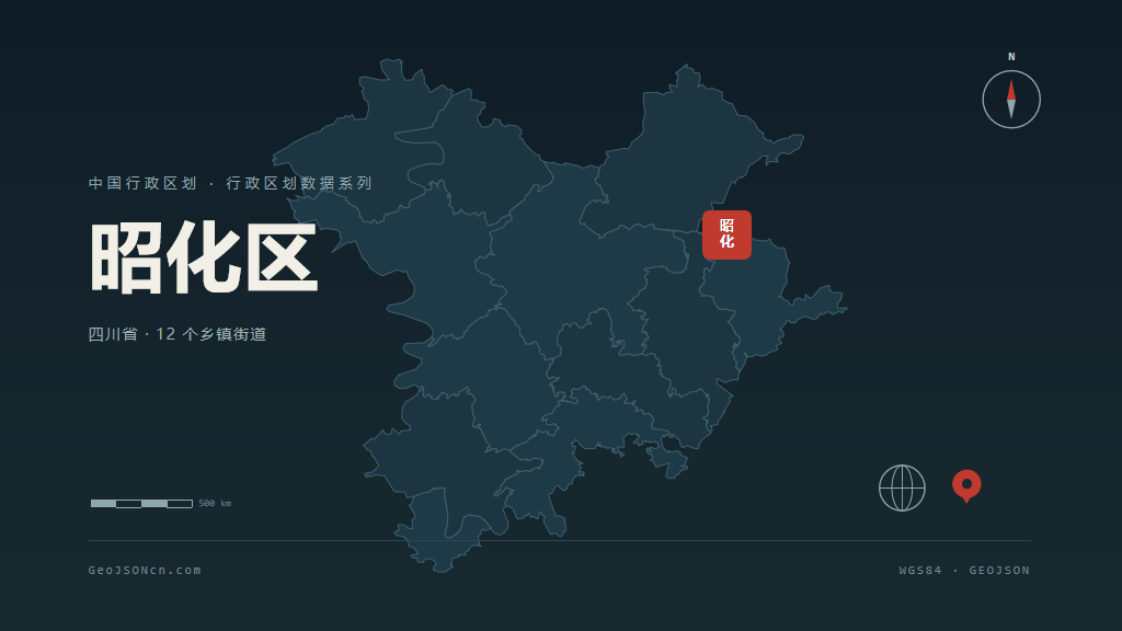 广元市昭化区矢量地图PPT模板预览图