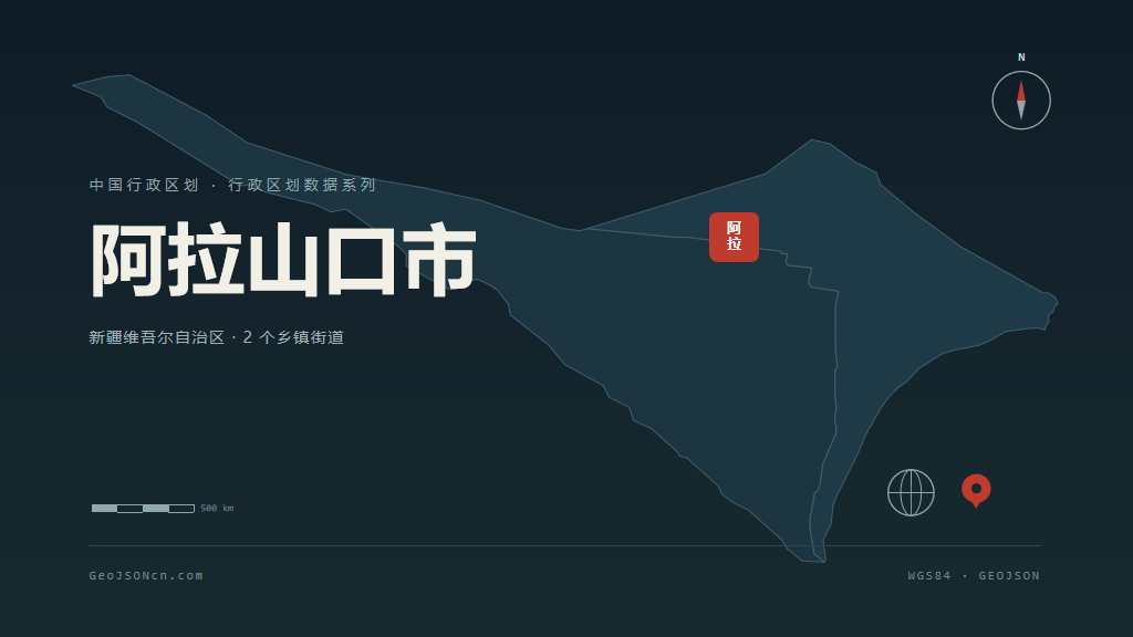 博尔塔拉蒙古自治州阿拉山口市矢量地图PPT模板预览图