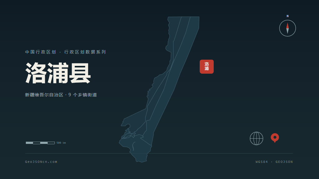 和田地区洛浦县矢量地图PPT模板预览图