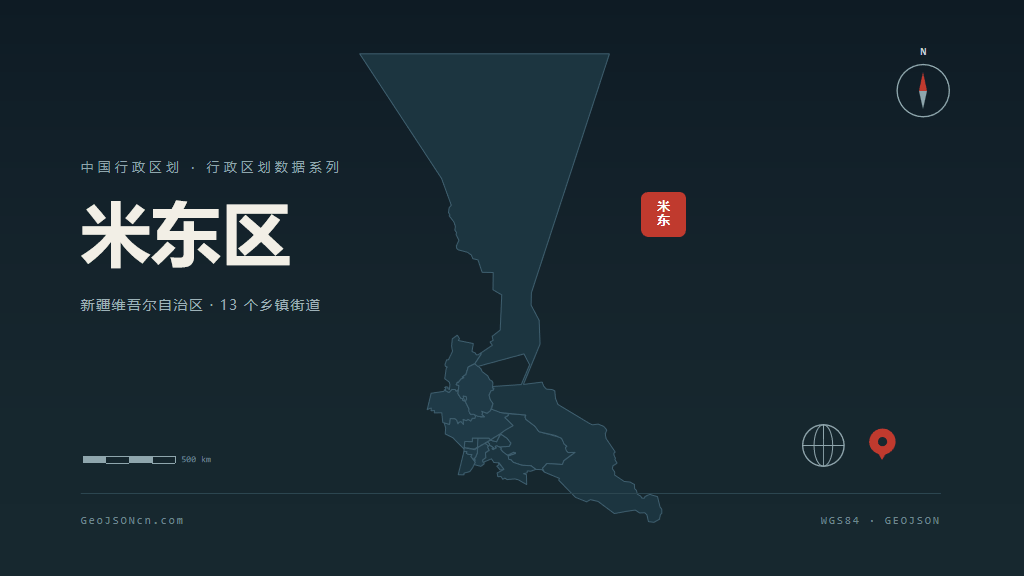 乌鲁木齐市米东区矢量地图PPT模板预览（行政区划代码 650109）
