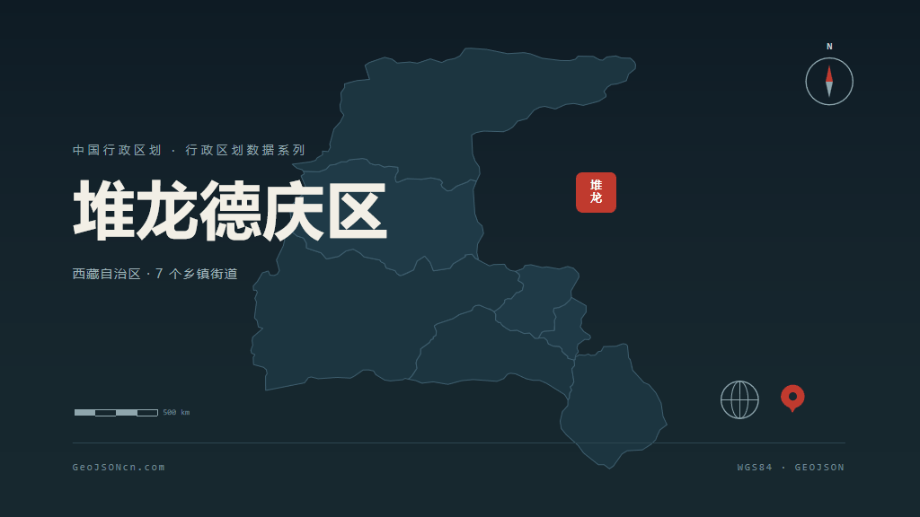 拉萨市堆龙德庆区矢量地图PPT模板预览（行政区划代码 540103）