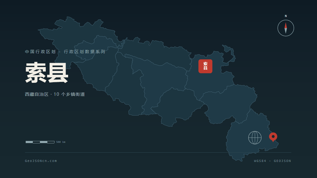 那曲市索县矢量地图PPT模板预览图
