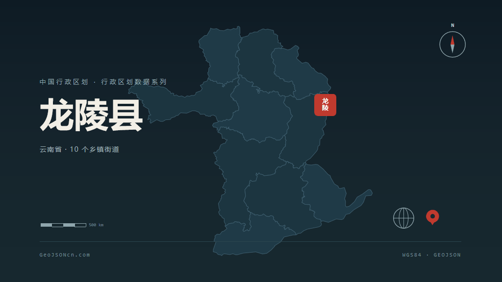 保山市龙陵县矢量地图PPT模板预览图