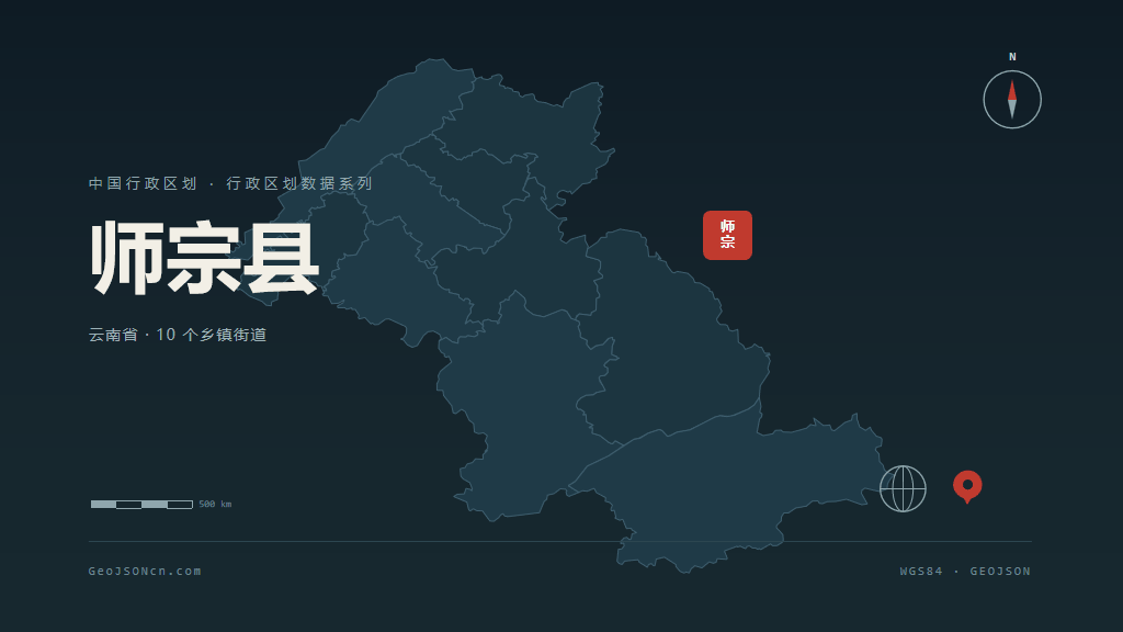 曲靖市师宗县矢量地图PPT模板预览图