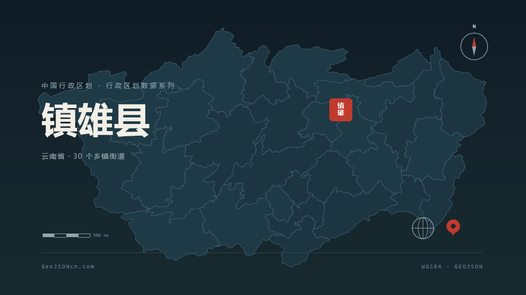 昭通市镇雄县矢量地图PPT模板预览图