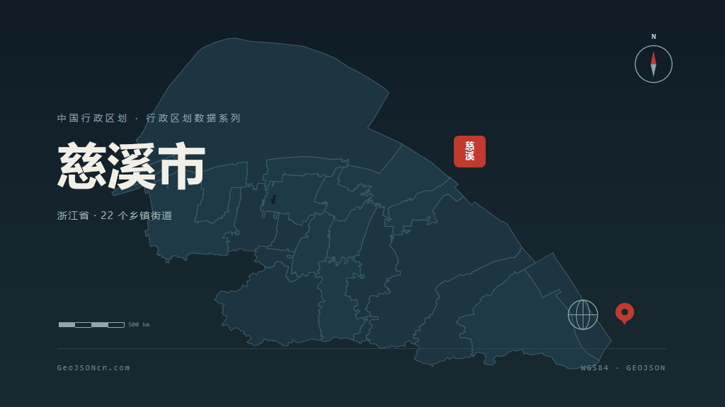 宁波市慈溪市矢量地图PPT模板预览图